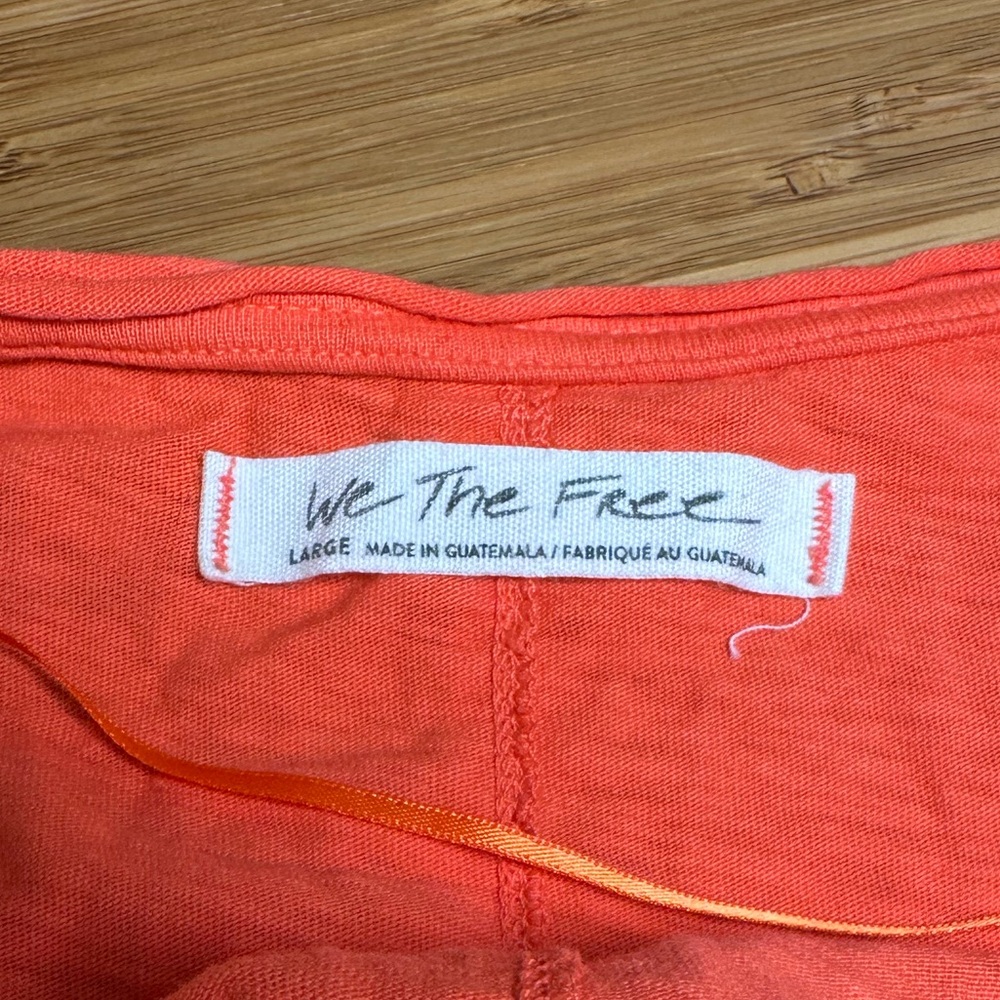 Free People Vibrant Orange Drape Neck Blouse - Picture 3 of 5